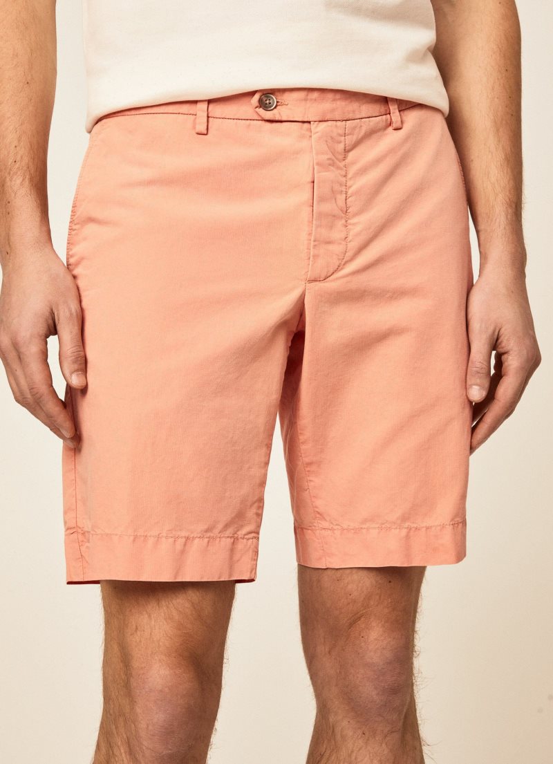 Hackett Slim Fit Bomull Linen Shorts Herr Korall | CIVBMP-493