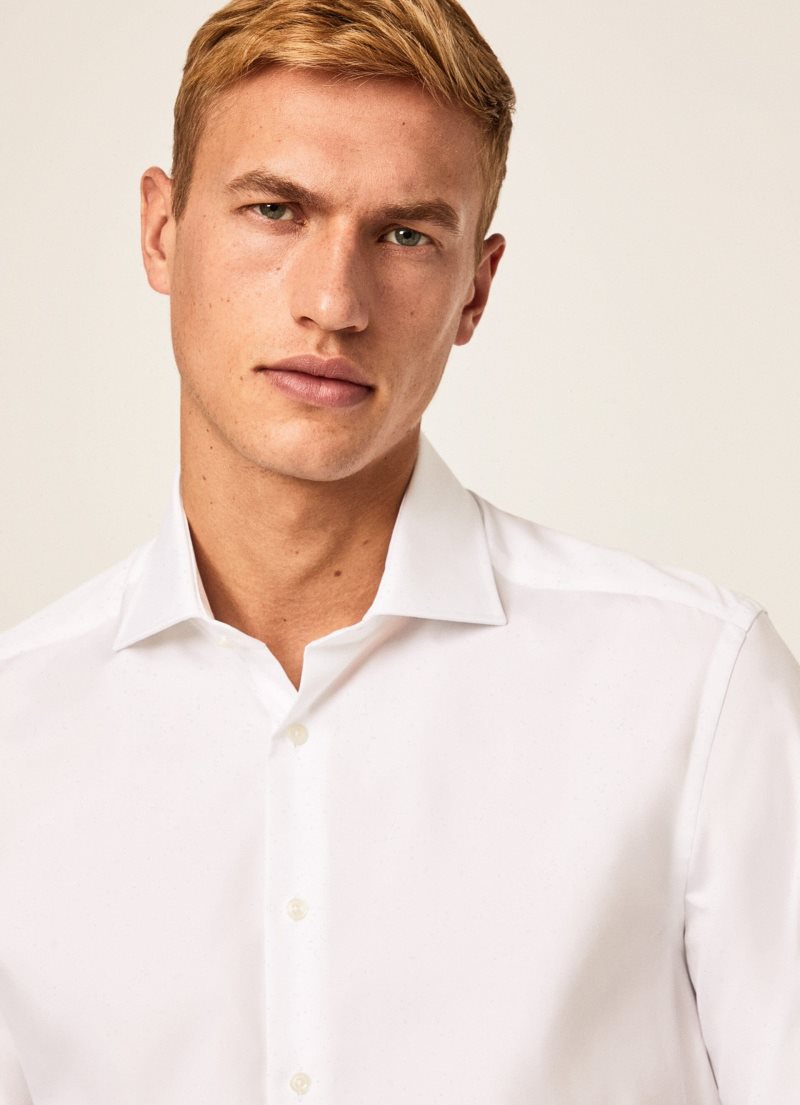 Hackett Slim Fit Bomull Poplin Skjorta Herr Vita | CINPOW-597