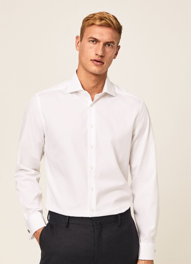 Hackett Slim Fit Bomull Poplin Skjorta Herr Vita | CINPOW-597