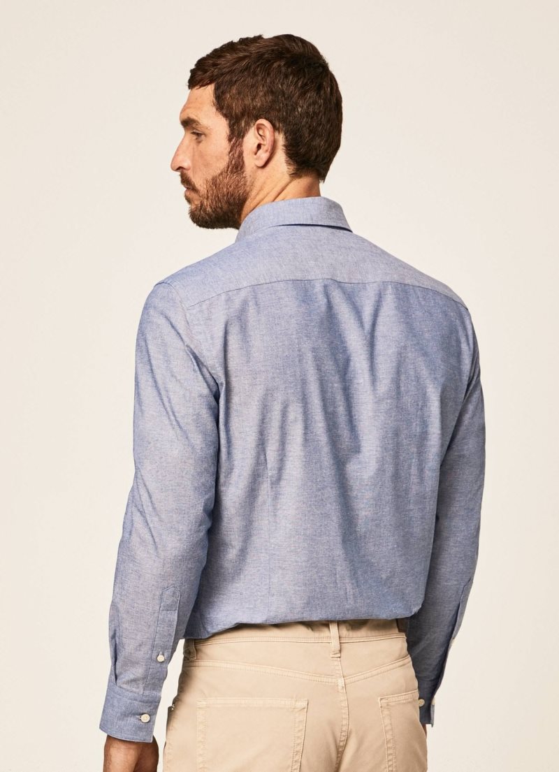 Hackett Slim Fit Chambray Bomull Skjorta Herr | PFLCIW-630