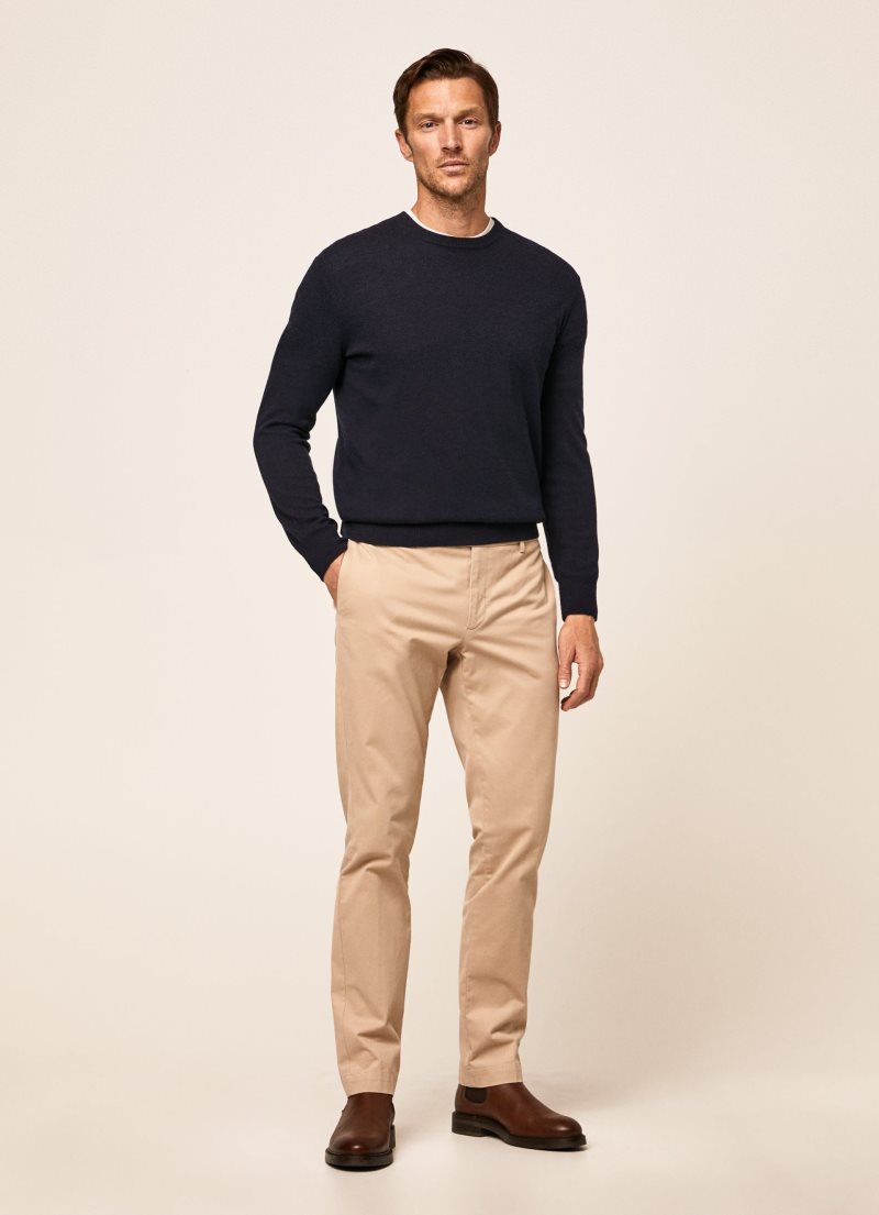 Hackett Slim Fit Chino Långbyxor Herr Beige | QDEUYM-537