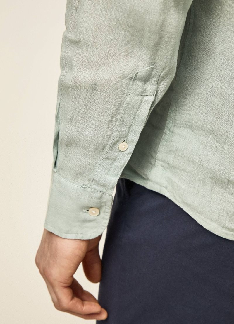 Hackett Slim Fit Linen Skjorta Herr | AQFZHX-690