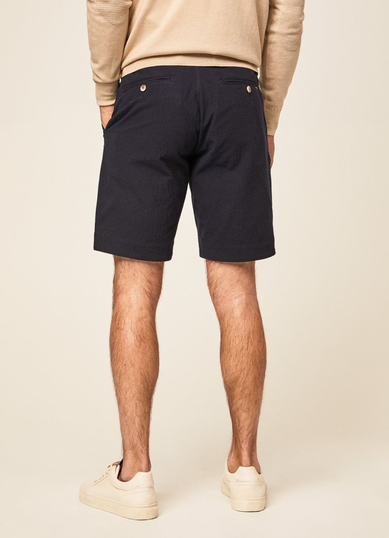 Hackett Slim Fit Seesucker Shorts Herr Marinblå | OTJWYM-427