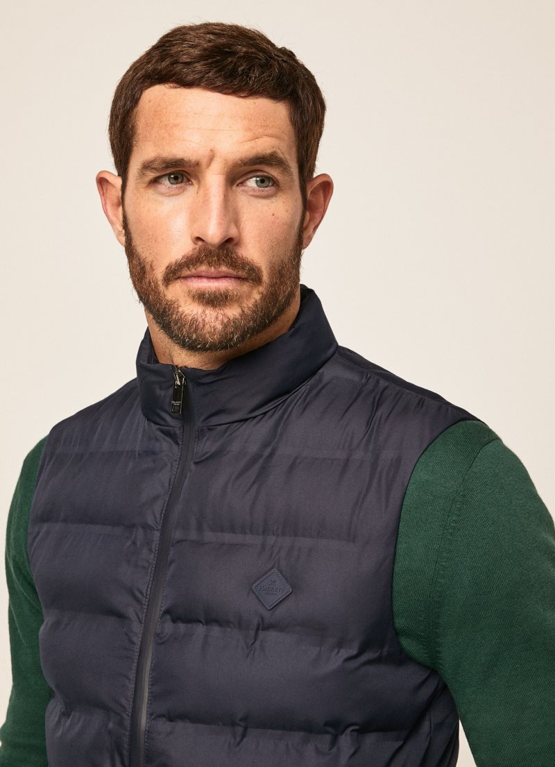 Hackett Slim Fit Vadderad Gilet Jacka Herr Marinblå | HVOMDR-619