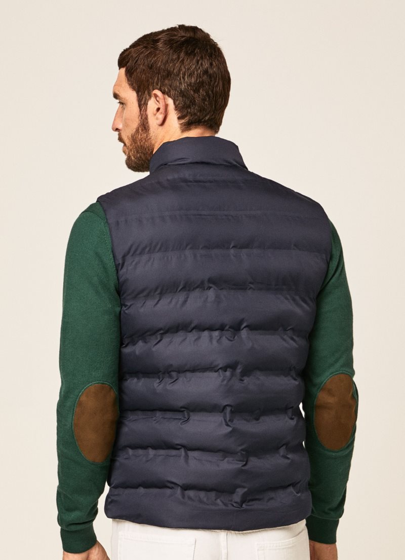 Hackett Slim Fit Vadderad Gilet Jacka Herr Marinblå | HVOMDR-619