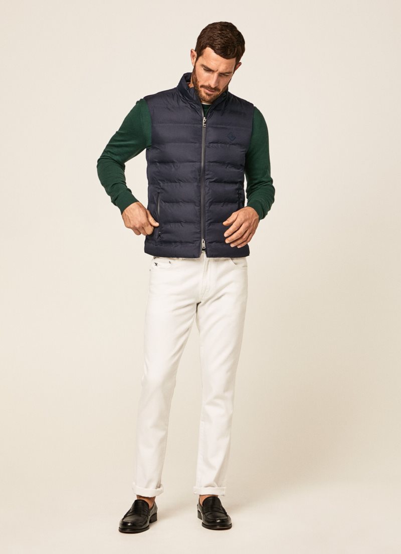 Hackett Slim Fit Vadderad Gilet Jacka Herr Marinblå | HVOMDR-619