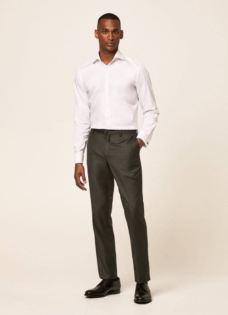 Hackett Slim-fit Oxford Bomull Skjorta Herr Vita | WDRSPZ-540