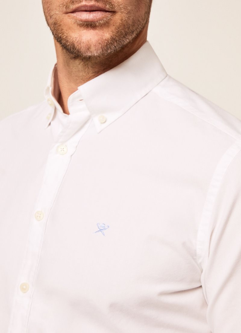 Hackett Slim-fit Oxford Skjorta Herr Vita | YAMKBZ-238