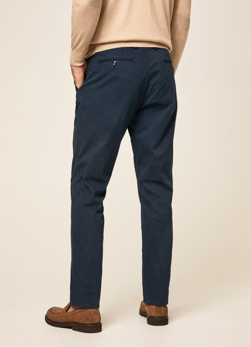 Hackett Textured Slim Fit Långbyxor Herr Marinblå | CKDPJF-978