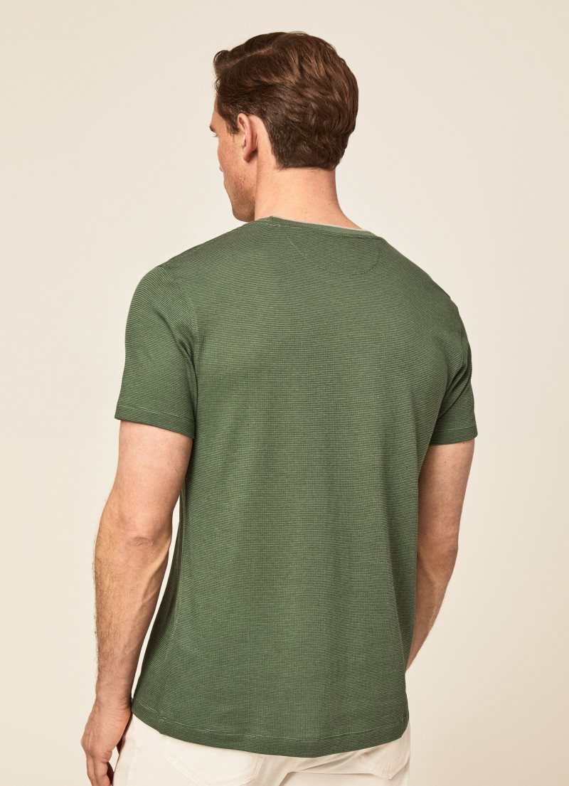 Hackett Trimmed T-shirt Herr Olivgröna | LZKWAV-268