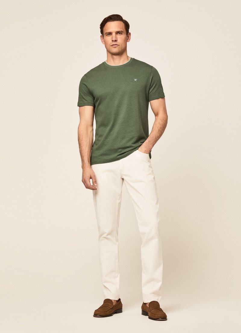 Hackett Trimmed T-shirt Herr Olivgröna | LZKWAV-268