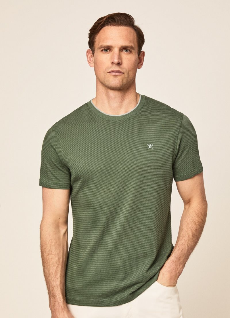 Hackett Trimmed T-shirt Herr Olivgröna | LZKWAV-268