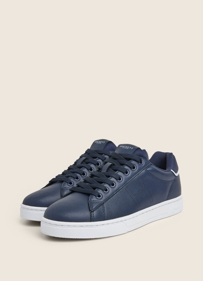 Hackett Two-tone Läder Sneakers Träningsskor Herr Marinblå | MUZODL-708