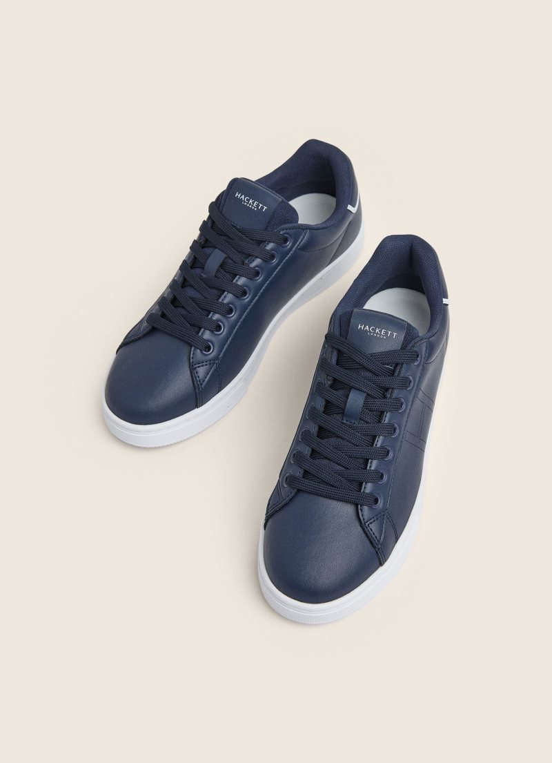 Hackett Two-tone Läder Sneakers Träningsskor Herr Marinblå | MUZODL-708