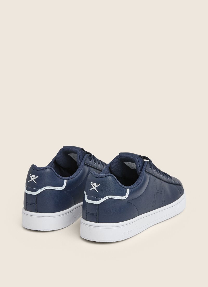 Hackett Two-tone Läder Sneakers Träningsskor Herr Marinblå | MUZODL-708