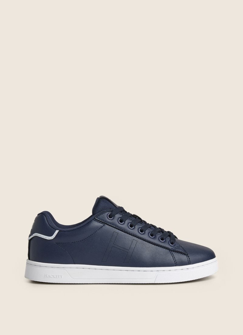 Hackett Two-tone Läder Sneakers Träningsskor Herr Marinblå | MUZODL-708