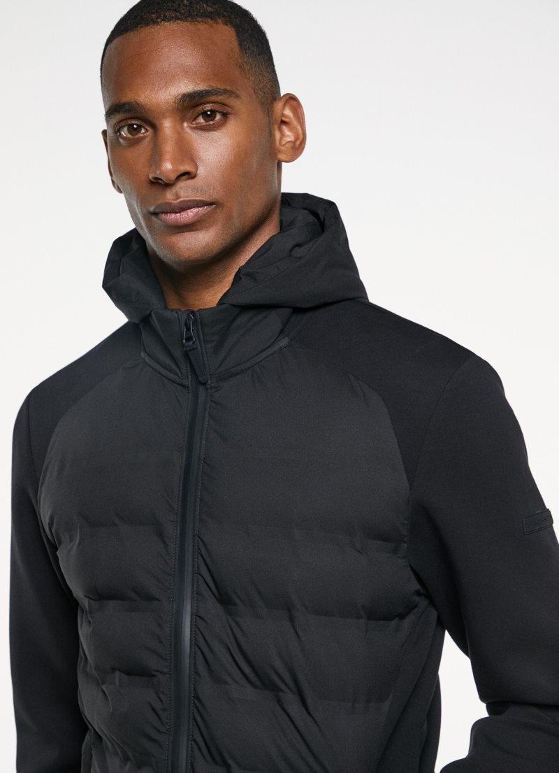 Hackett Vadderad Zip Hoodie Tröjor Herr Svarta | WGPZIB-523