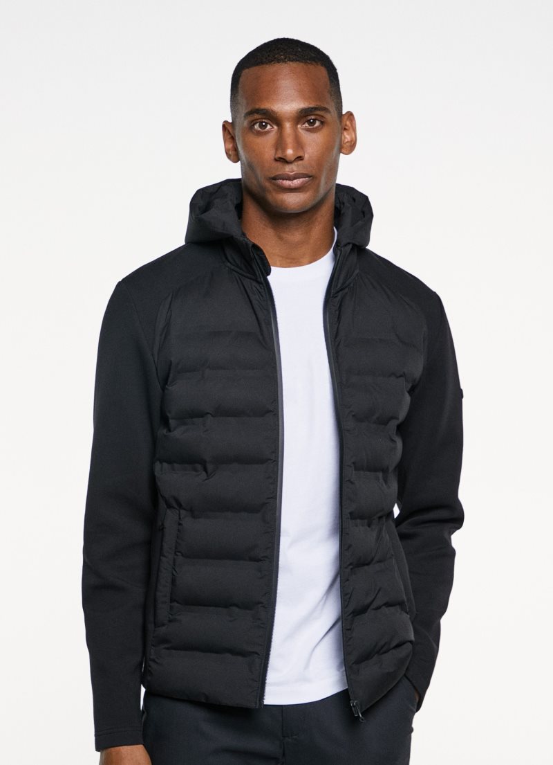 Hackett Vadderad Zip Hoodie Tröjor Herr Svarta | WGPZIB-523