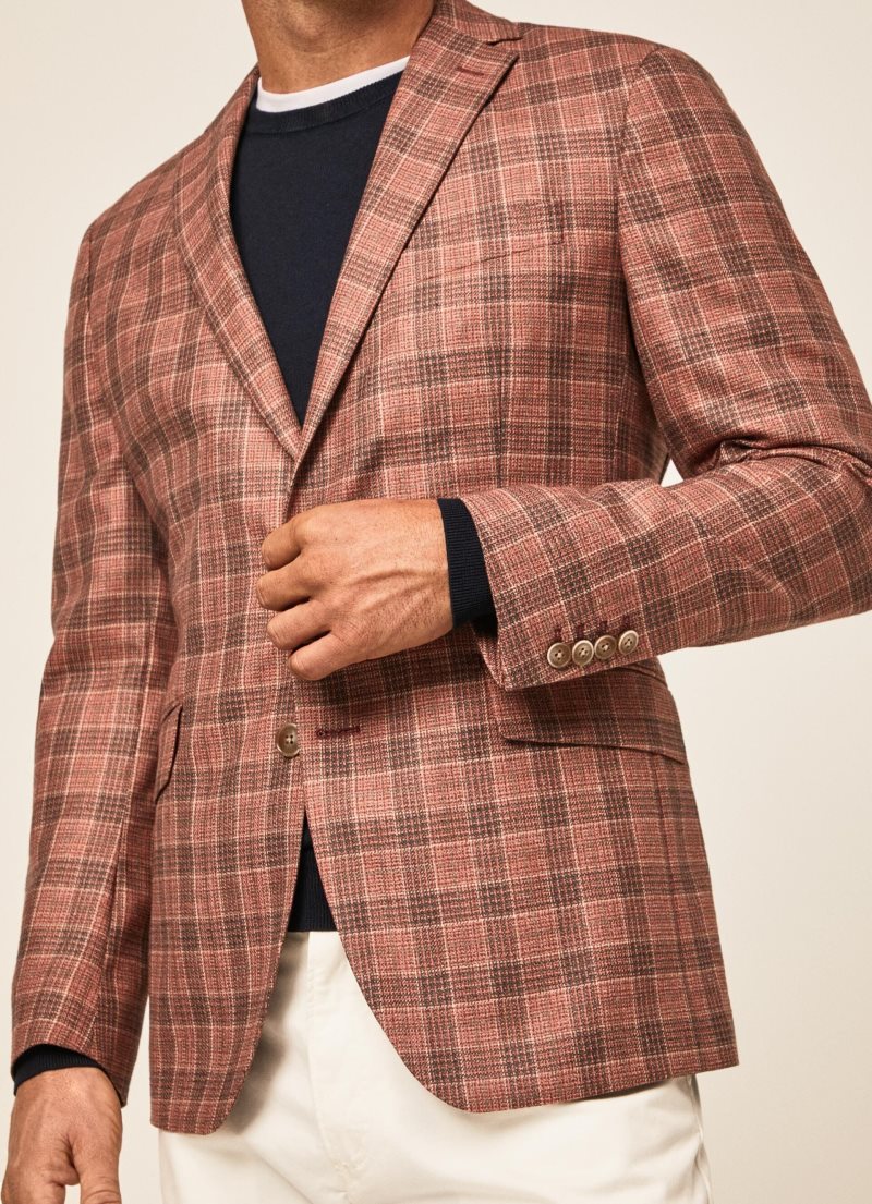 Hackett Window Check Blazers Herr Röda | YREQLT-672