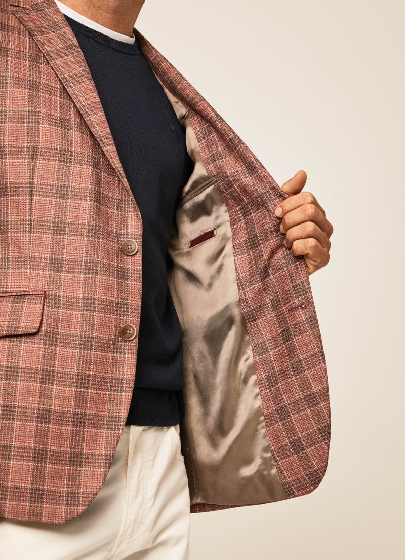 Hackett Window Check Blazers Herr Röda | YREQLT-672