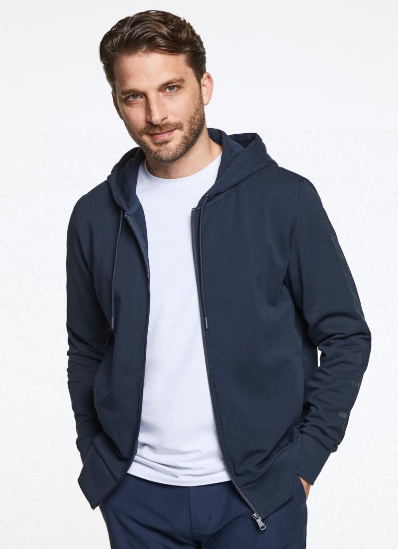 Hackett Zip Hoodie Tröjor Herr Marinblå | MPDREI-650