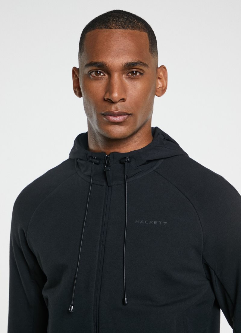 Hackett Zip Hoodie Tröjor Herr Svarta | AVYCNO-419