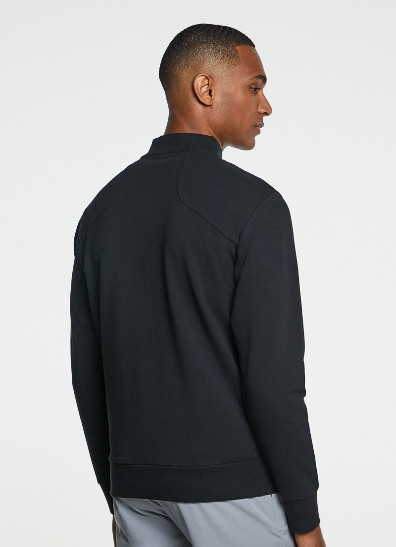 Hackett Zipped Collar Jersey Tröjor Herr Svarta | DBFTMN-078